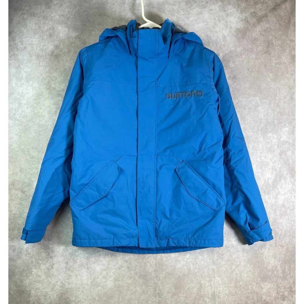 Burton Chittagong Ski Jacket Dryride Shell Boys Medium Blue Snowboard Hooded